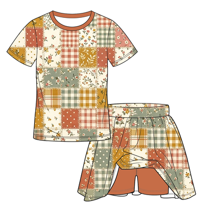 Fall Patchwork Floral Family Matching Collection – Girls Dress, Romper, Skirt & Flare Pant Sets, Women’s Maxi Dress