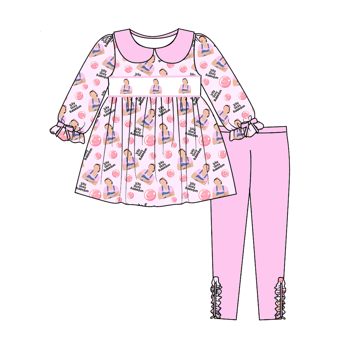 Icky Sticky Bubblegum Smocked Embroidery Collection – Girls Dresses, Ruffle Sets & Boys Matching Outfits