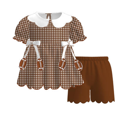 Kids Game Day Sports Gingham Matching Sets – Football, Baseball, Soccer & Basketball Outfits