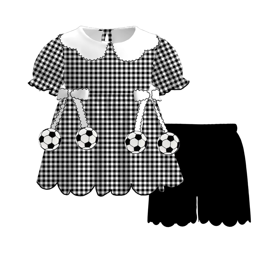 Kids Game Day Sports Gingham Matching Sets – Football, Baseball, Soccer & Basketball Outfits