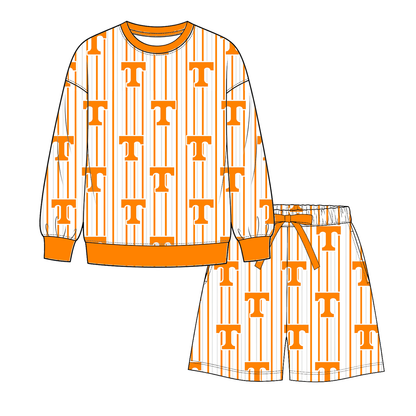 College Game Day Mommy & Me Matching Outfit Sets – Women's & Girls' Long Sleeve Sweatshirt and Shorts Set