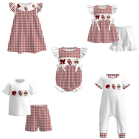 Oklahoma Sooners Football Embroidered Matching Sibling Outfits