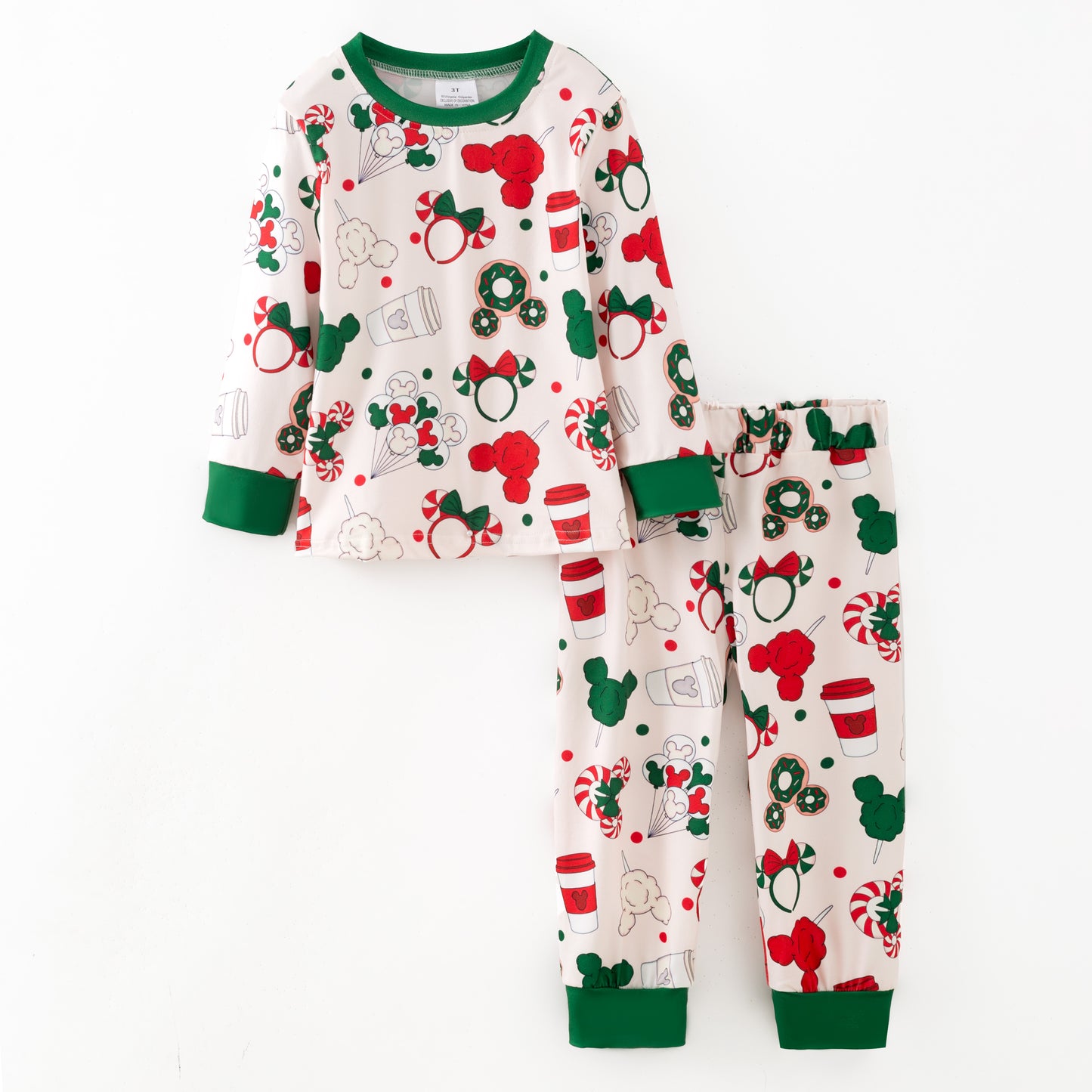 Kids Christmas Winter Cartoon Print Pajamas Pant Set