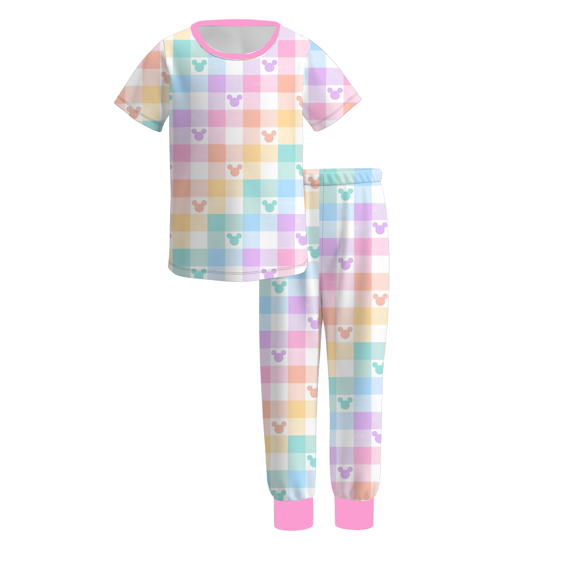 2026 Spring Summer Bow Heart Short Sleeves Pajamas Set