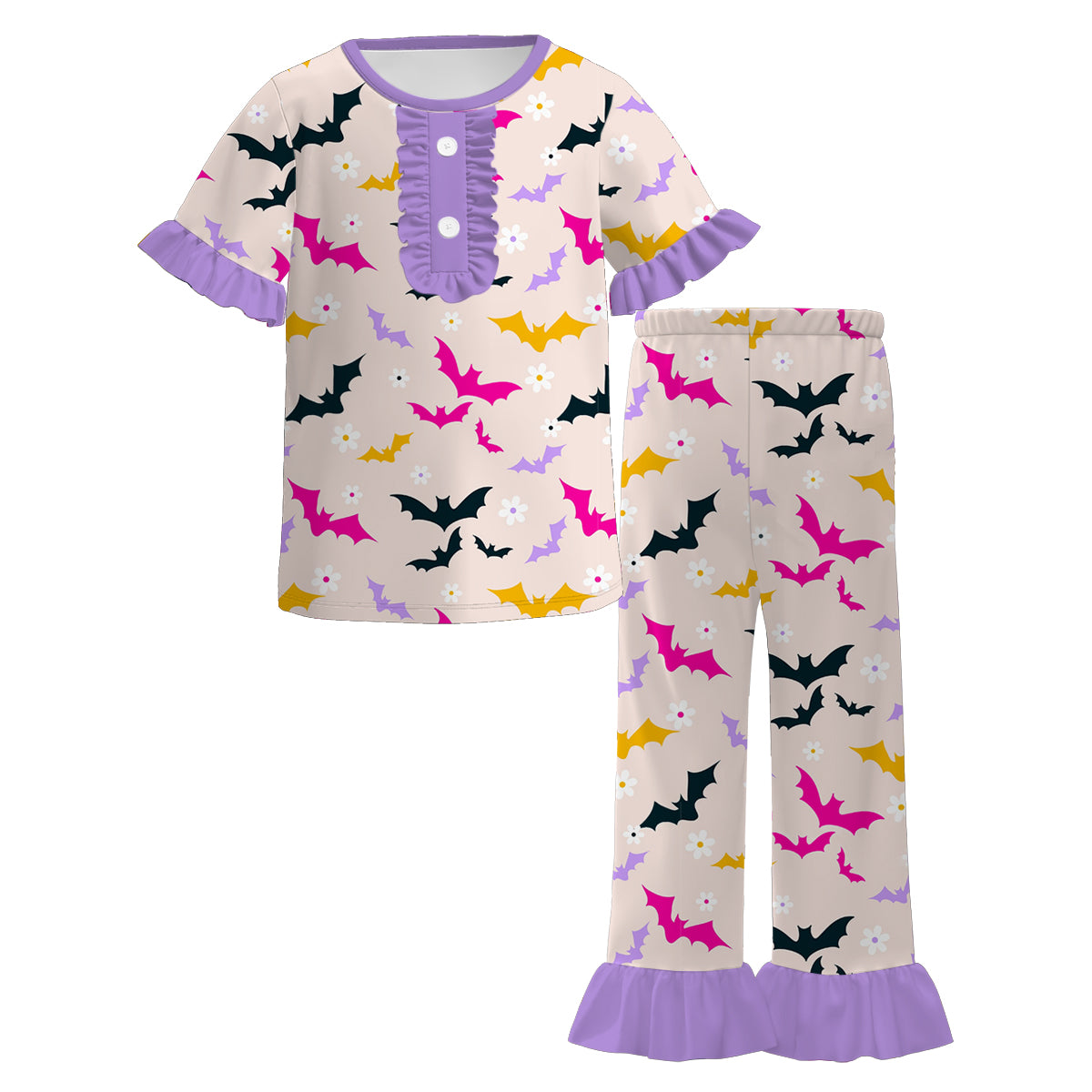 Family Halloween Bat Print Cozy Sibling Soft Clothes