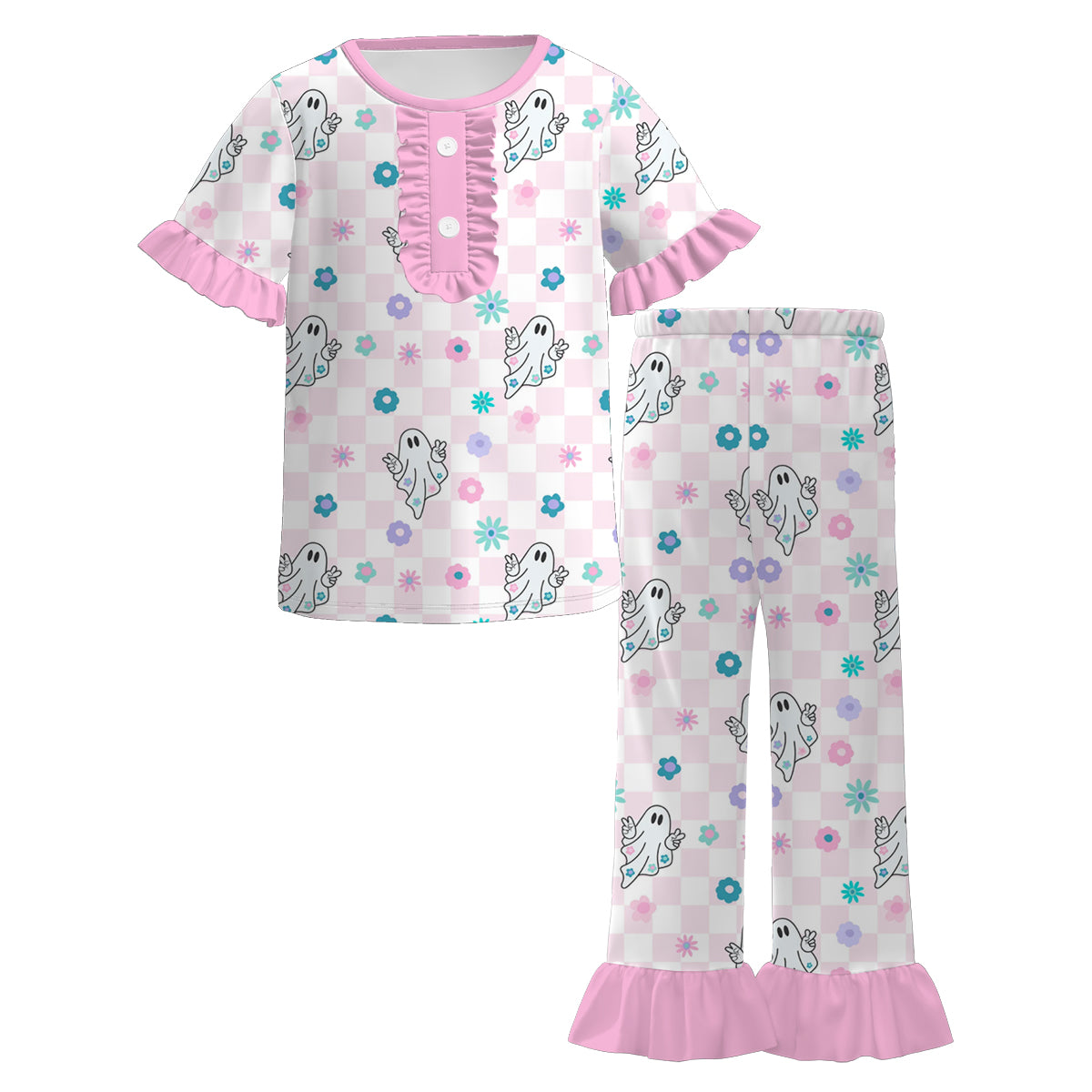 Family Halloween Ghost Pink Cozy Sibling Comfortable Clothes