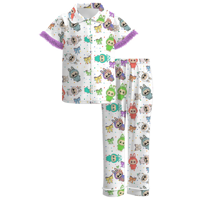 Mommy And Me Fall Halloween Cute Cozy Fur Pajamas Set