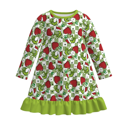 Christmas Kids Matching Pamajams Outfits – Grinch Print Set