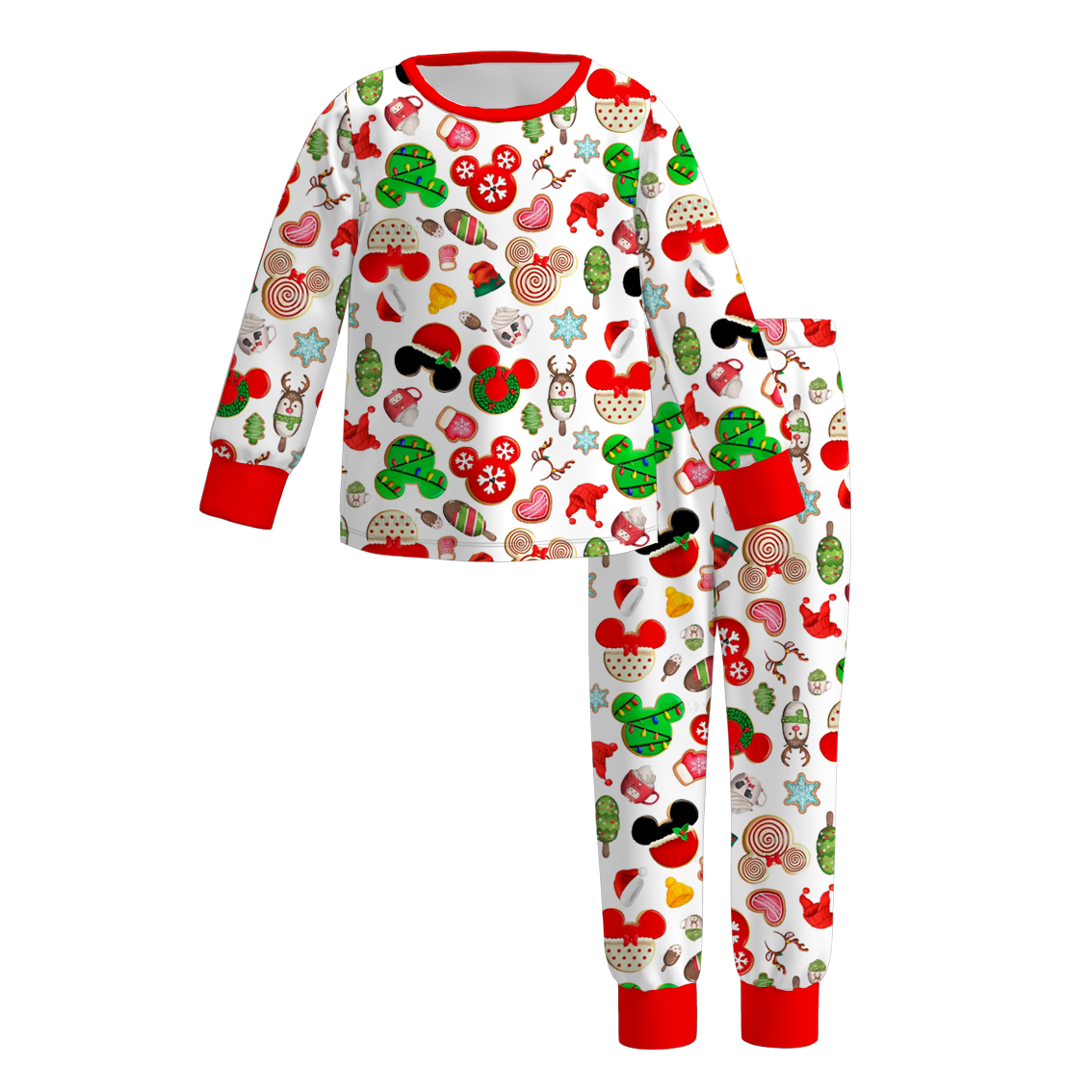 Girls Christmas Cartoon Print Dress Pajamas Legging Collection