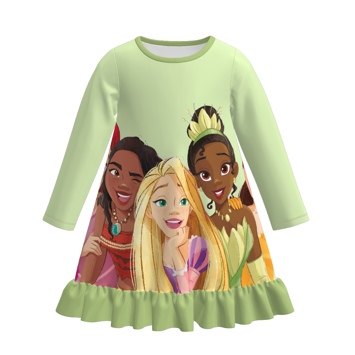 Girls Cartoon Princess Fall Winter Pajamas Dress