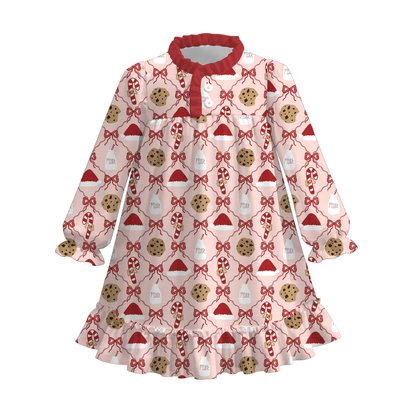 Girls Christmas Cookies Gingerbread Tree Jesus Pajamas Dress