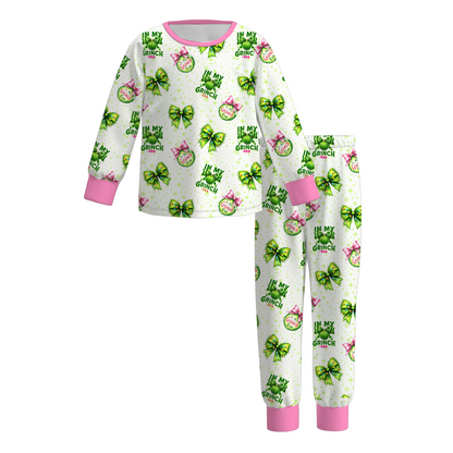 2025 Christmas Grinch Pajamas Set Sleepwear For Girls