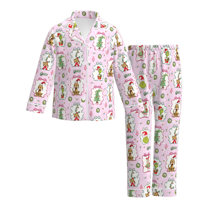 Girls Fall Character Cartoon Print Pajamas Pant Set
