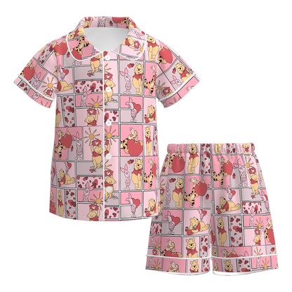 2026 Valentine's Day Cartoon Fashion Short Pajamas Set