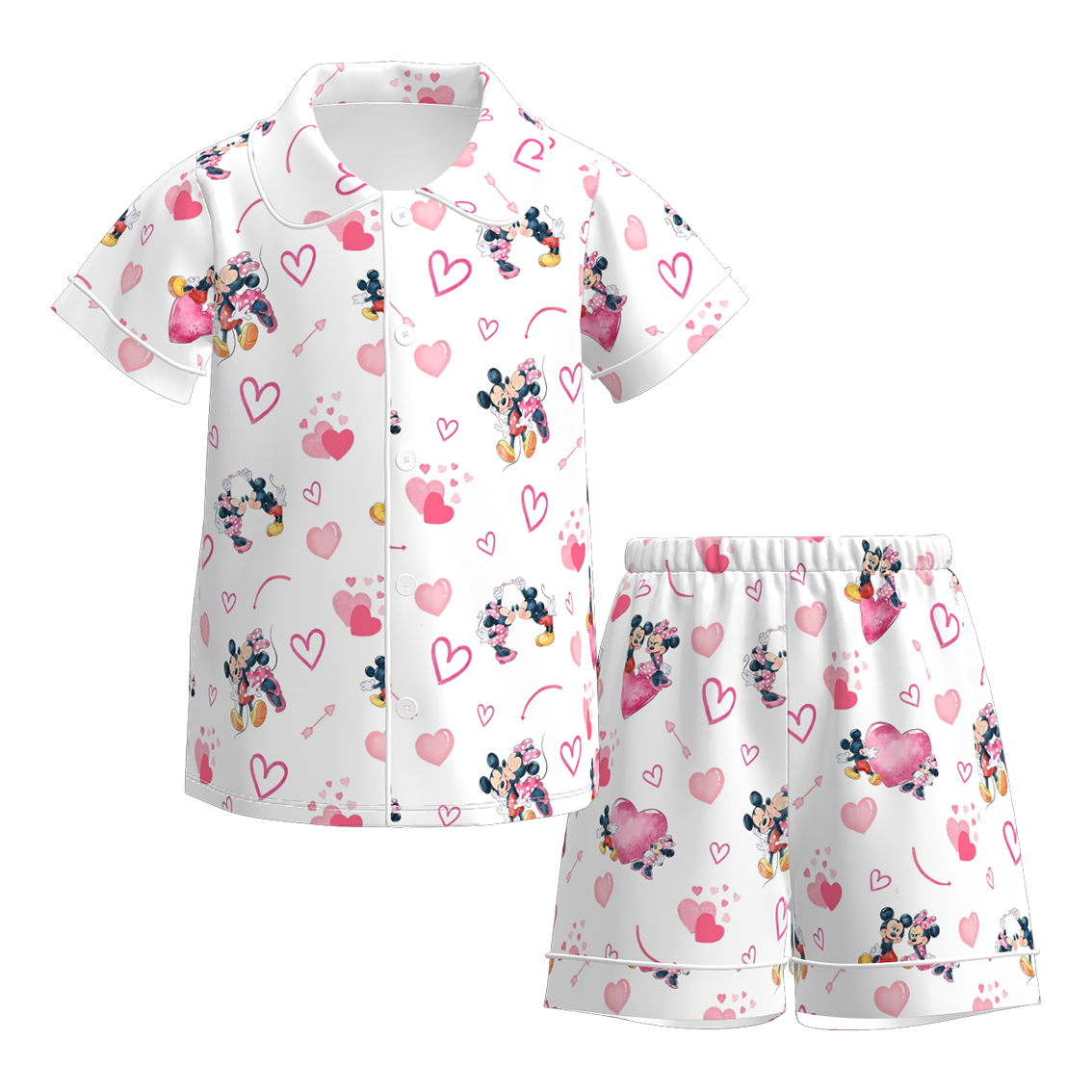 2026 Valentine's Day Cartoon Fashion Short Pajamas Set