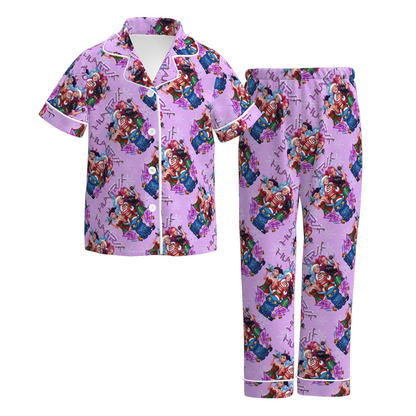 Girls Kpop Demon Hunter Character Cartoon Print Pajamas Pant Set