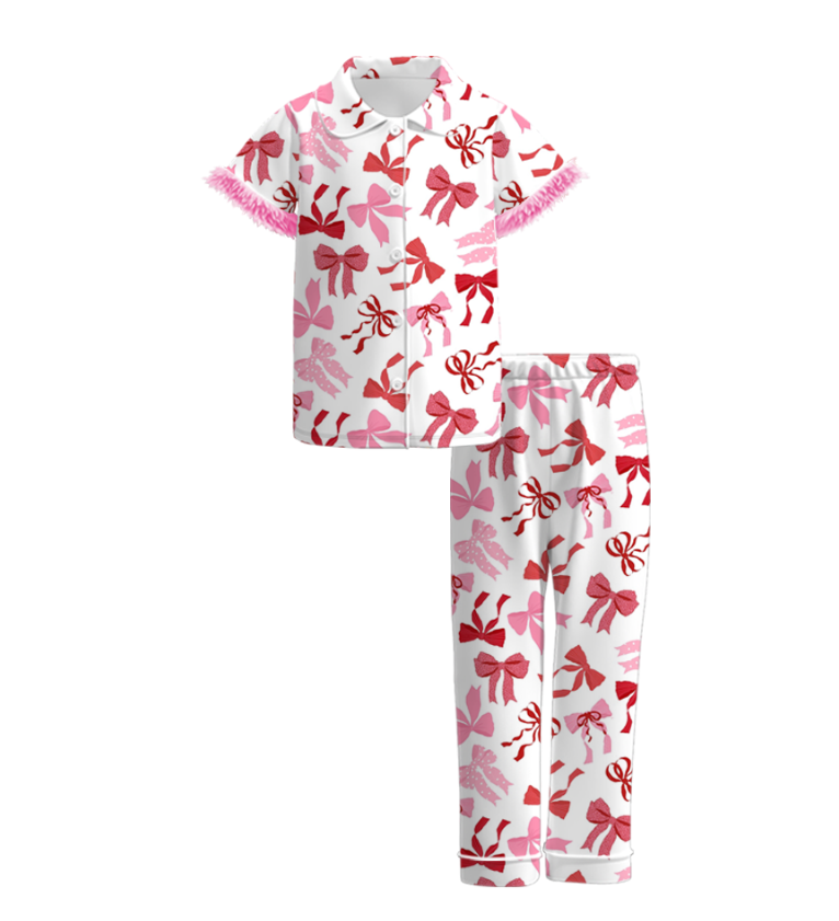 2026 Valentine's Day Spring Bow Pajamas Set