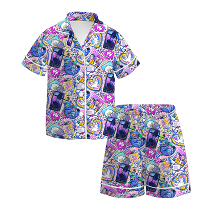 Girls Fall Kpop Demon Hunter Print Pajamas Short Set