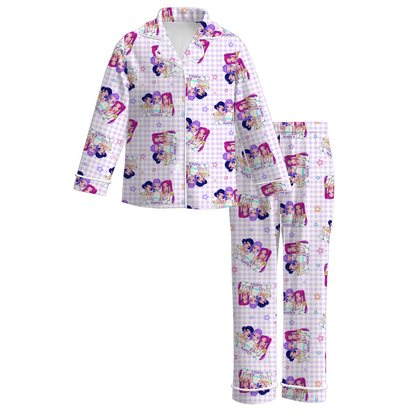 Girls Fall Kpop Demon Hunter Print Pajamas Pant Set