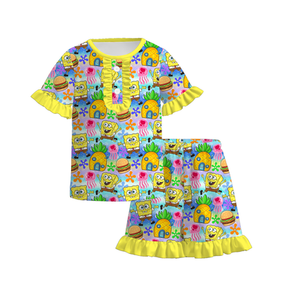 2026 Spring Summer Cartoon Character Pajamas Short Set Sleepwear