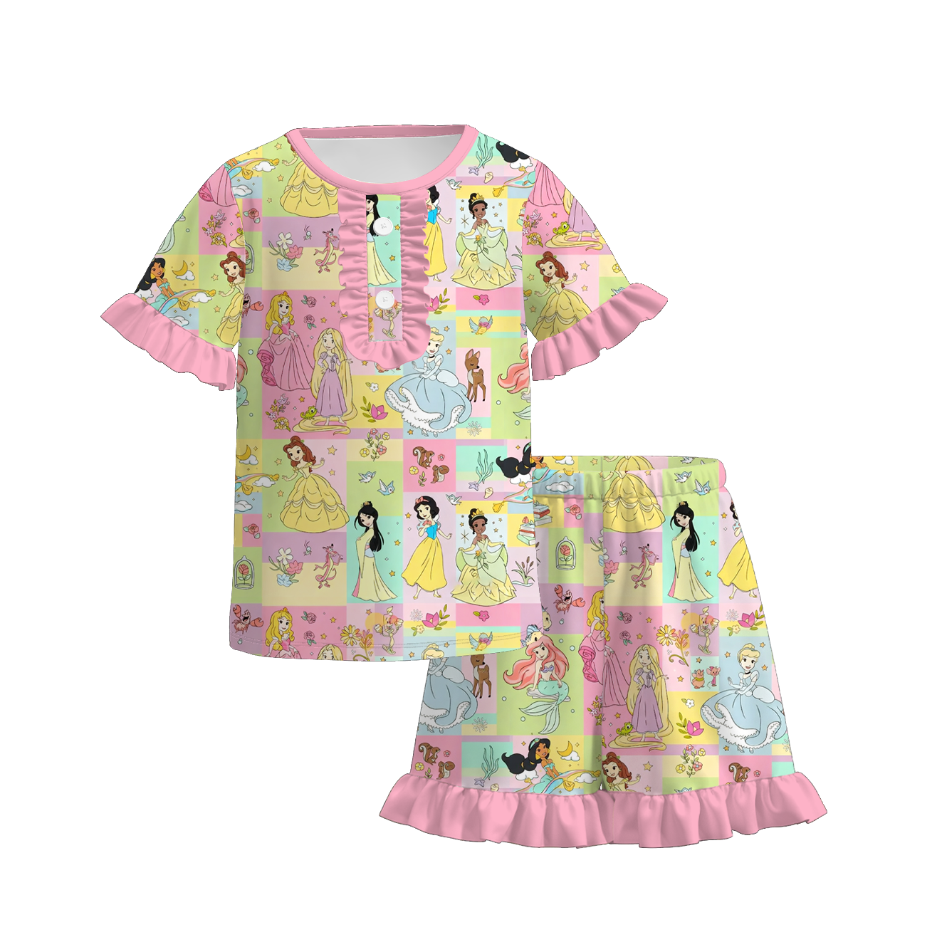 2026 Spring Summer Cartoon Character Pajamas Short Set