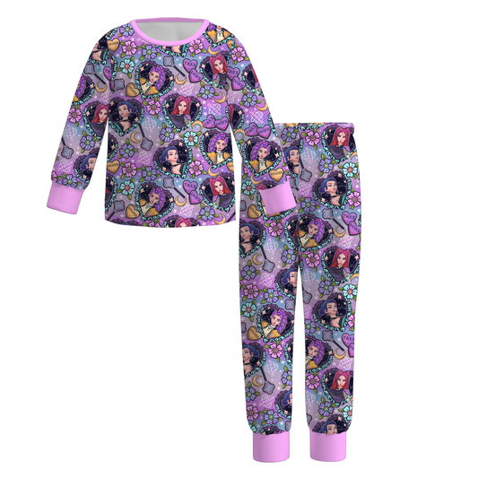2026 Girls Spring Kpop Demon Hunter Print Pajamas Set Sleepwear