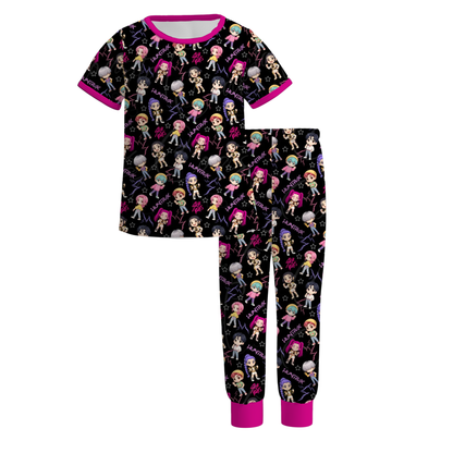 2026 Girls Spring Kpop Demon Hunter Short Sleeves Pajamas Set