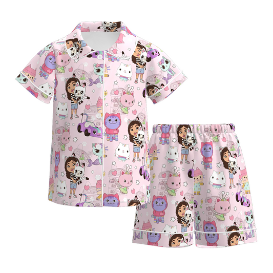 2026 Girls Spring Kpop Demon Hunter Print Pajamas Set