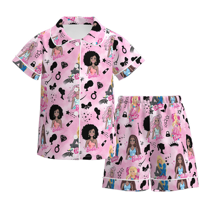 2026 Girls Spring Kpop Demon Hunter Print Pajamas Set