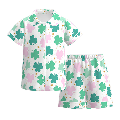 2026 St.Patrick's Day Clover Short Pajamas Set