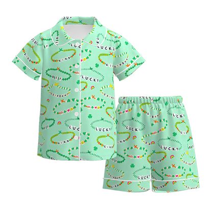 2026 St.Patrick's Day Clover Short Pajamas Set