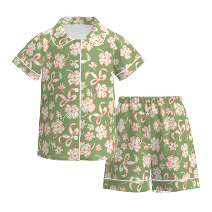 2026 St.Patrick's Day Clover Short Pajamas Set
