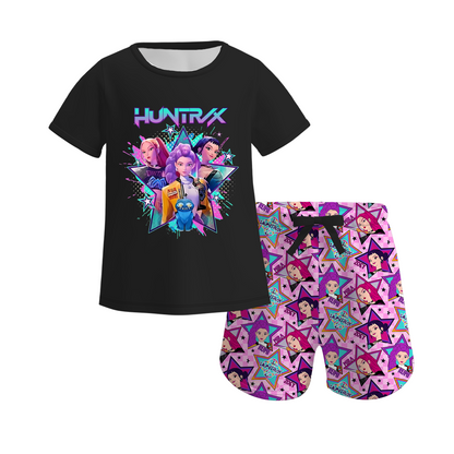 2026 Girls Spring Kpop Demon Hunter Print Short Set