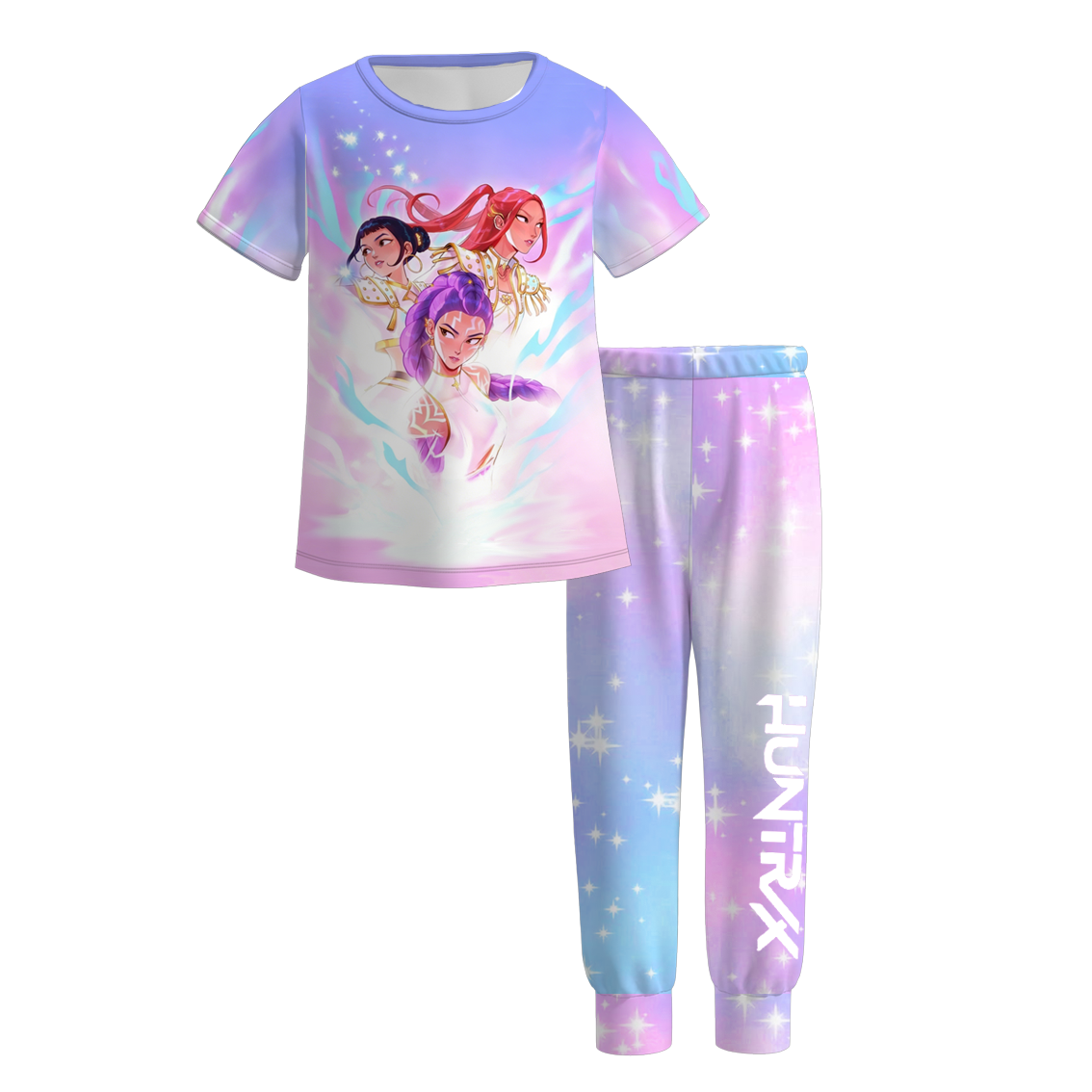 2026 Girls Spring Kpop Demon Hunter Print Pajamas Set