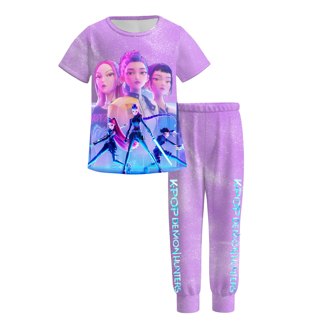 2026 Girls Spring Kpop Demon Hunter Print Pajamas Set