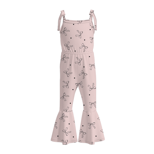 Mommy And Me Mother's Day Pink Black Bow Jumpsuit