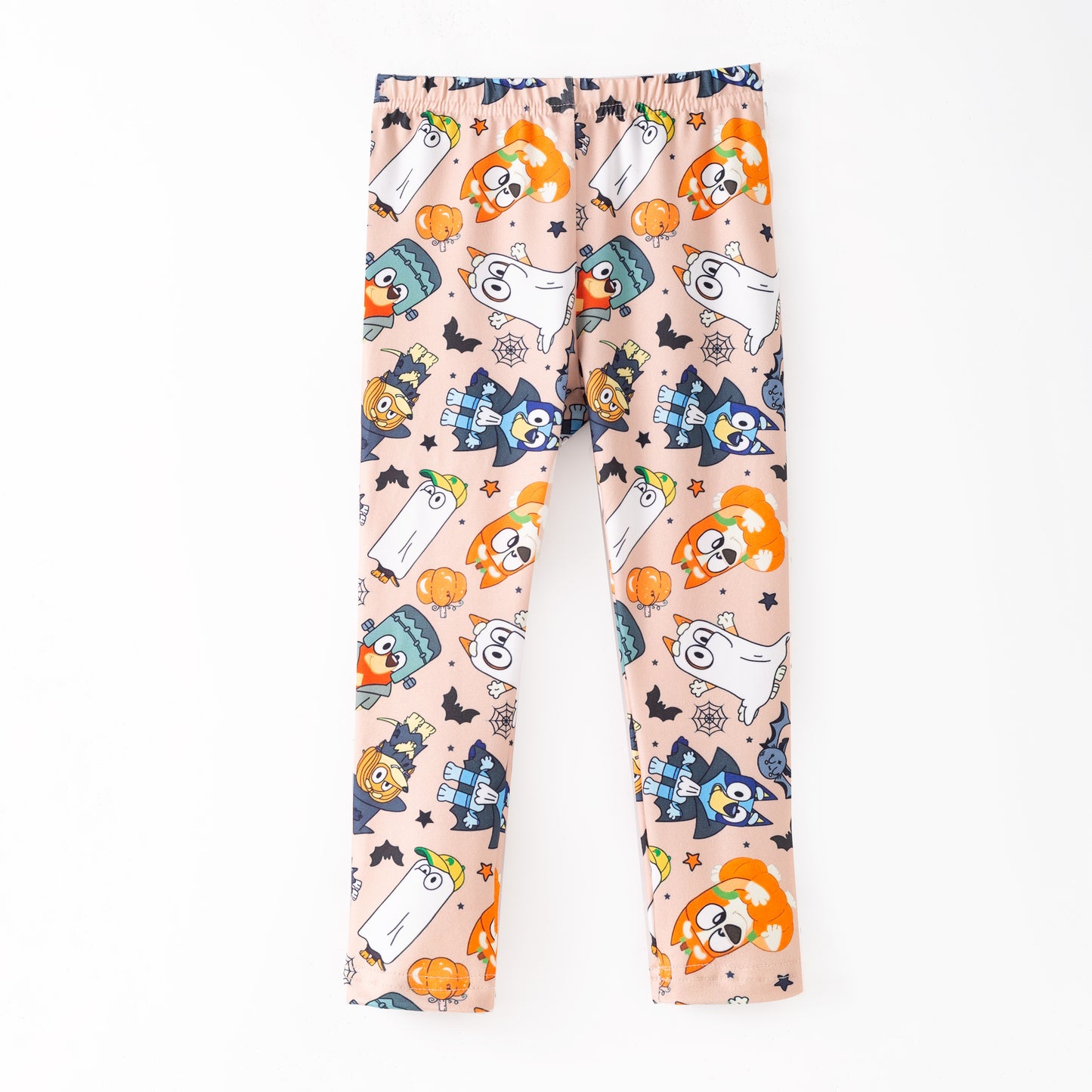 Girls Halloween Pumpkin Ghost Bluey Print Leggings