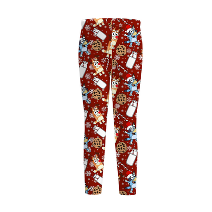 Girls Christmas Fall Bluey Print Dress Pajamas Legging Collection