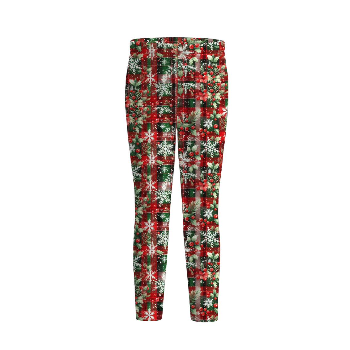 Girls Christmas Reindeer Snowflake Candy Cane Leggings