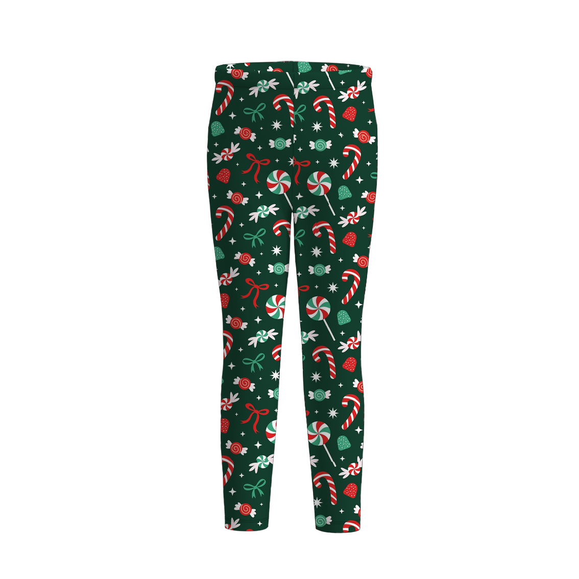 Girls Christmas Reindeer Snowflake Candy Cane Leggings
