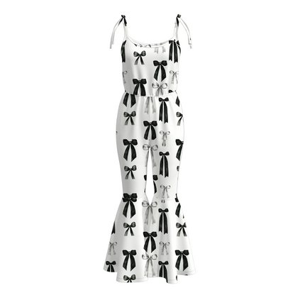 Mommy And Me Mother's Day Black Bow Jumpsuit