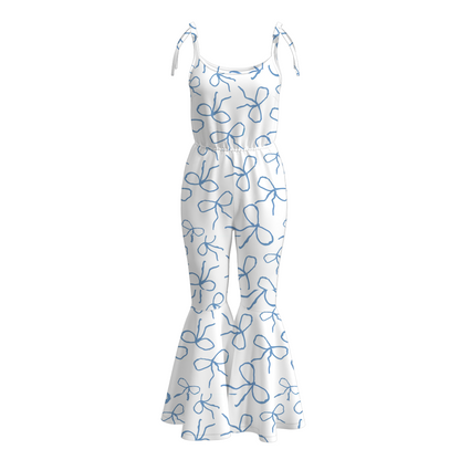 Mommy And Me Mother's Day Blue Bow Jumpsuit