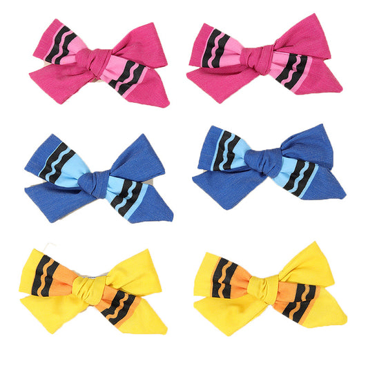 Kids Hair Bow Clips Back To School Pencil Hair Accessories