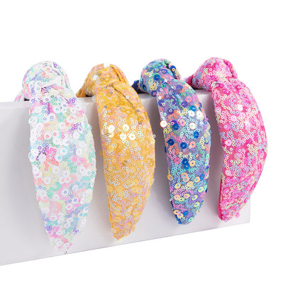 Summer Vibrant Sequin Knot Headband Hair Accessory