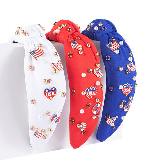 Patriotic Vibrant Knot Headband Flag Hair Accessory