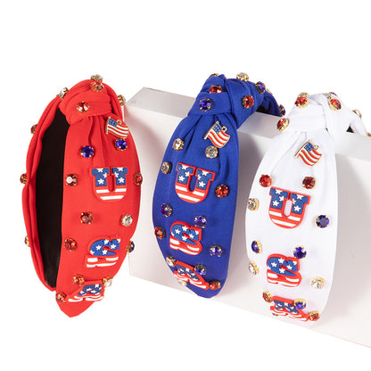 Patriotic Vibrant Knot Headband Flag Hair 3 Colors