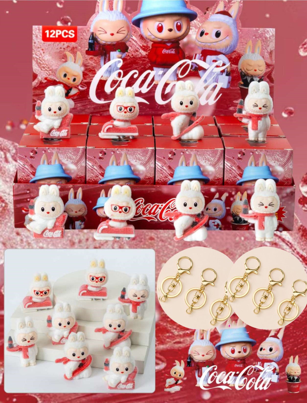 Labubu Flocked Vinyl Figure Halloween Collectible Toy Blind Box Surprise Trendy Desk Decor 12Pcs