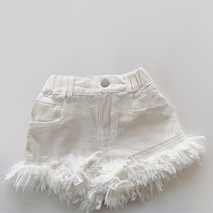 Girls Summer Shorts Loose Frayed Denim Casual Boho Style