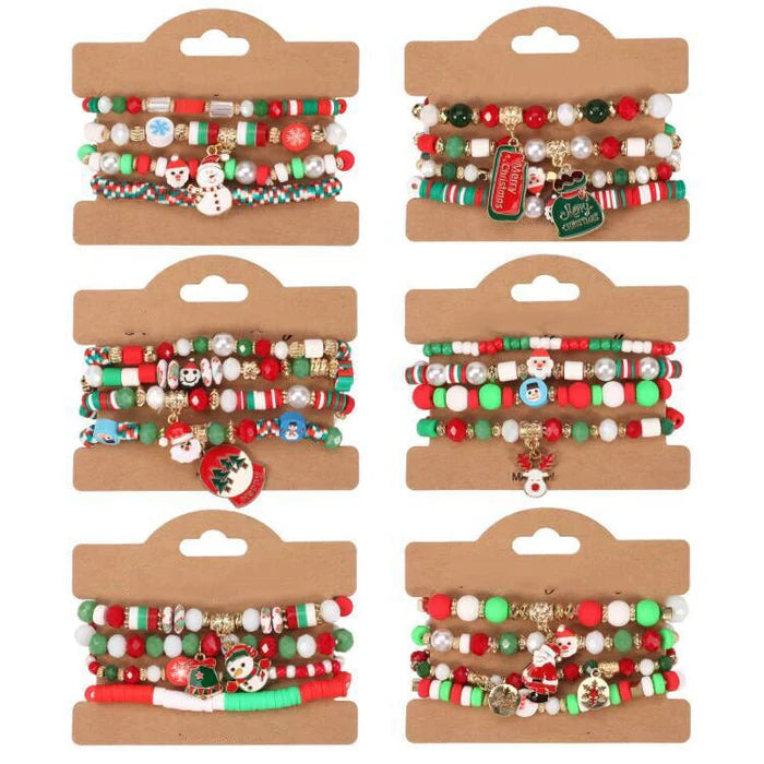 Girls Christmas Fashion Bracelet Accessories(4 piece per pack)