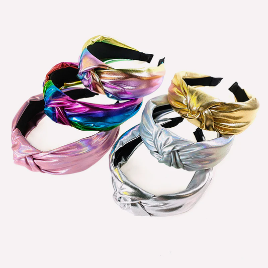 Colorful Glossy Knotted Headband Wide Fashion Hair Accessory